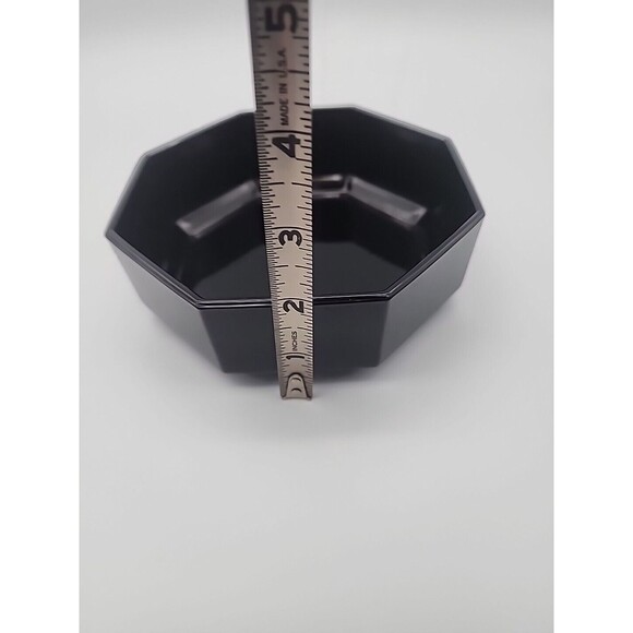 Arcoroc France Black Amethyst Glass 5.5" Octagon Octime Salad Bowl Vintage - Picture 4 of 12